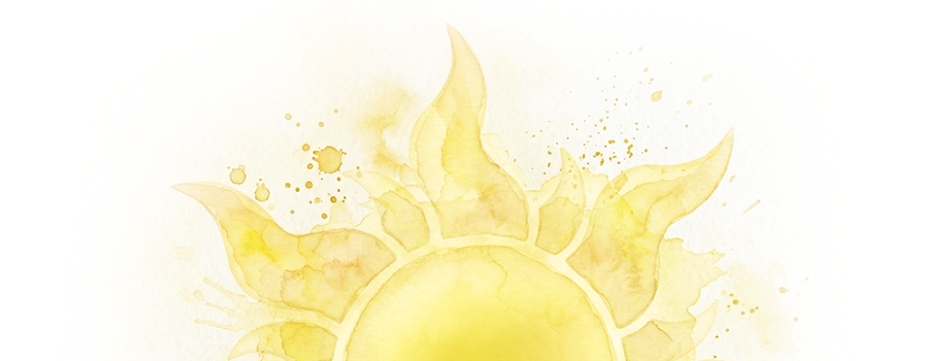 J&S — ilustração sol aquarela